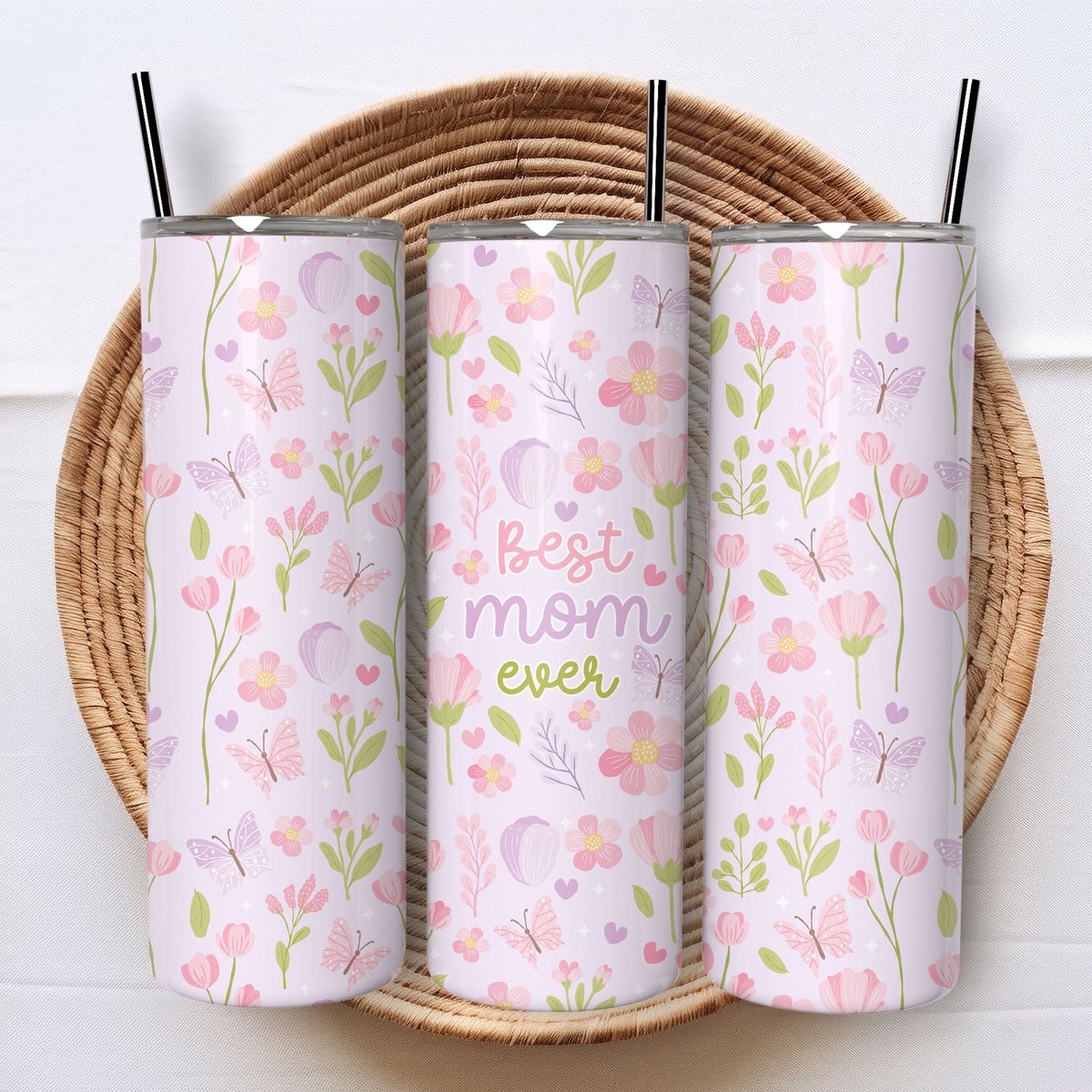 Creasowl® - Best Mom Ever - Tumbler - Drinkbeker - Isolatiebeker - Koffiebeker - Drinkfles - Thermosbeker - 600ml - Warme en koude dranken - Anti lek dop - Ijzeren rietje - schoolbeker - To go beker - Volwassenen - Moederdag