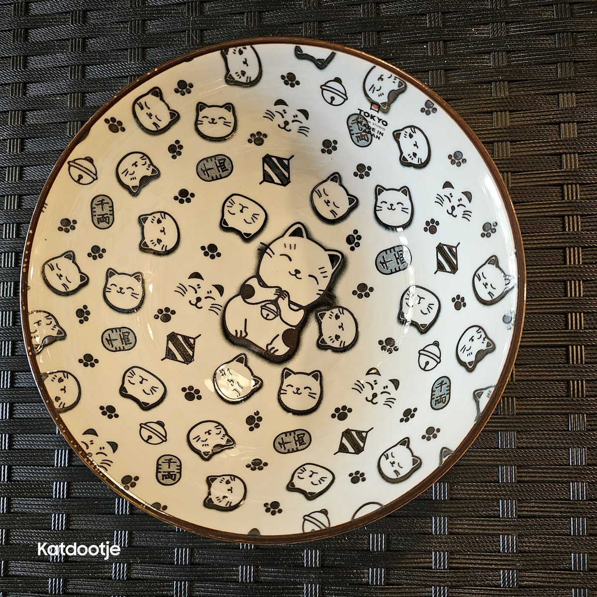 Katdootje - Lucky Cat Schaal - Zwart
