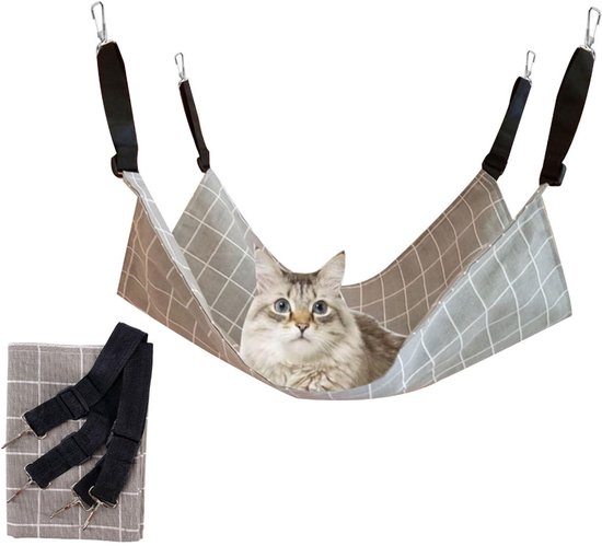 Macrame Kattenhangmat, Hangend Kattenbed, Wandgemonteerd Boho Macrame Kattenbed, Handgeweven Kattenhangmat, Multifunctionele Hangmat Kat Schommel Huisdier Ruststoel Stevig en voor Klimmen Spelen