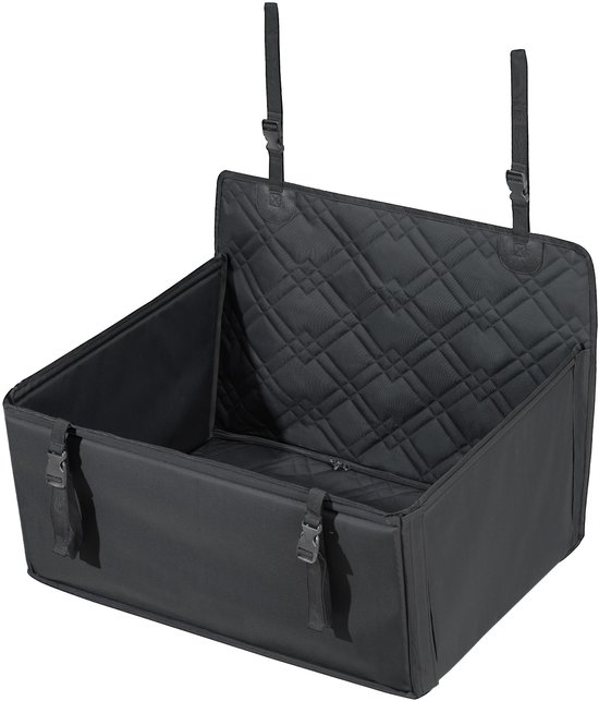 Siège auto pour chien, rehausseur de voiture résistant à l'usure et imperméable, avec cadre de support intégré, laisse de sécurité avec clip, convient aux Chiens S /M/L jusqu'à 22 kg, Zwart