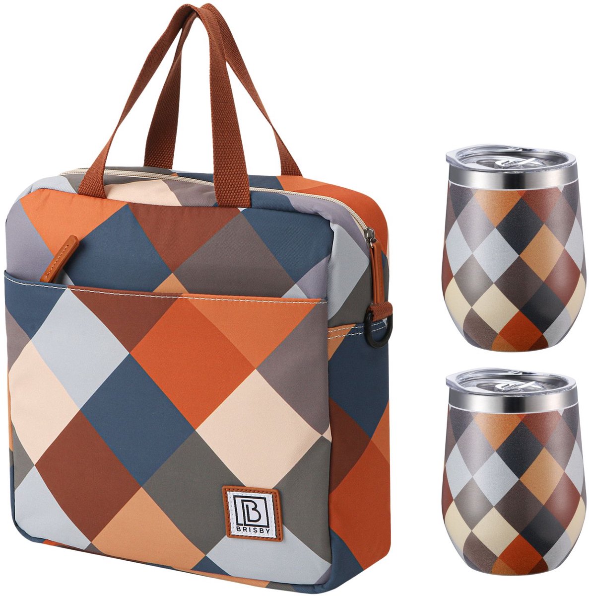 Brisby Koeltas 7L Blok + 2 Brisby Thermosbekers Blok – Complete Lunch-set voor Onderweg!