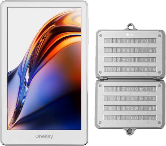 OneKey Pro - Wit + Ellipal Seed Phrase Steel Bundel