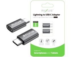 Rixus Lightning To USB-C OTG Adapter Space Gray (2-Pack)