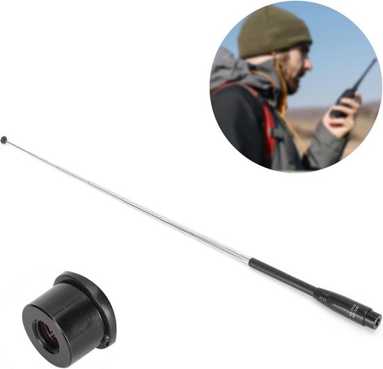HpLive Antenne Télescopique Double Bande AL-800 High Gain SMA - Pour Radios Portatives