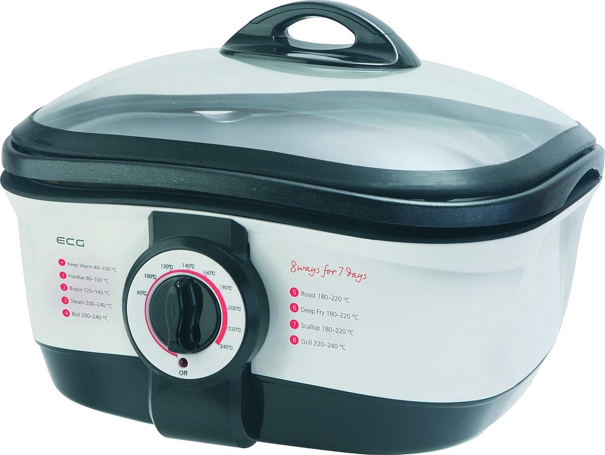Multifunctionele Pan met 8 Functies en 5L Capaciteit - Koken, Stomen, Frituren en Grillen - Temperatuur 80-240 °C