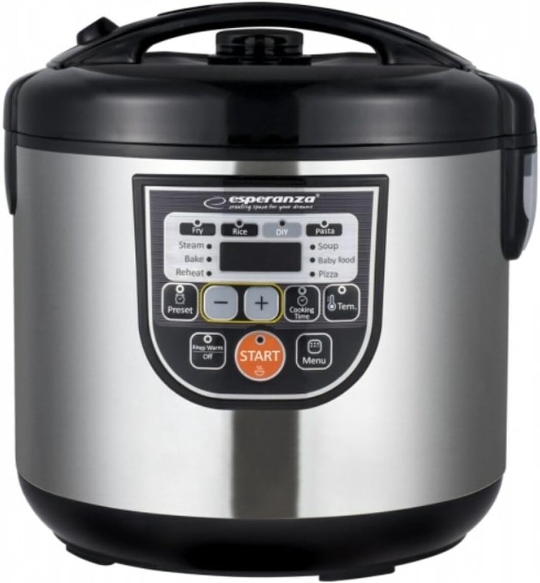Multikoker 5L 860W - Zwart Roestvrijstaal