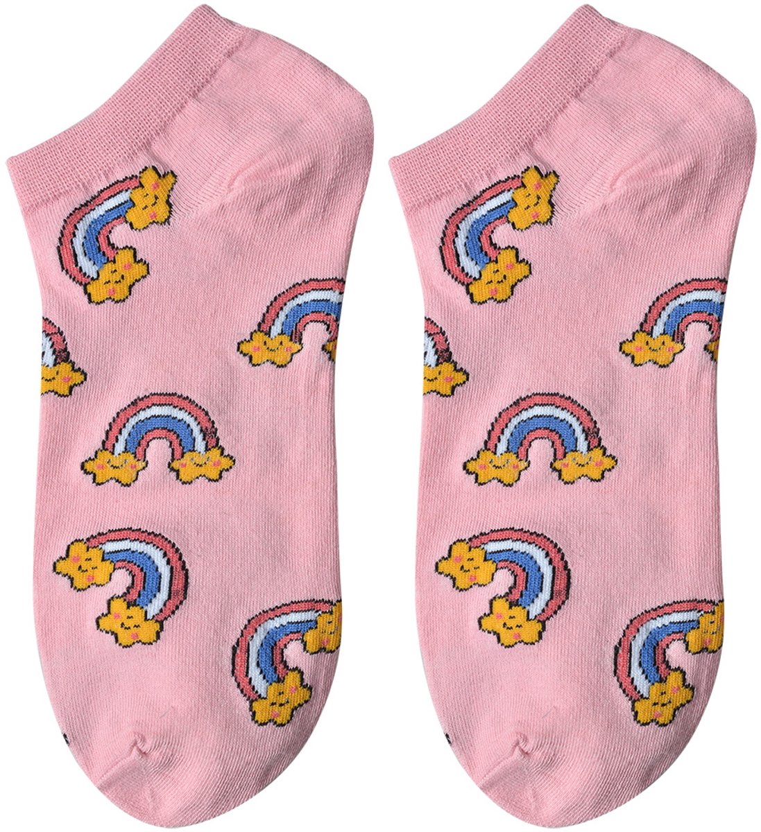 Clayre & Eef Grappige Sokken one size Roze Polyester Regenboog