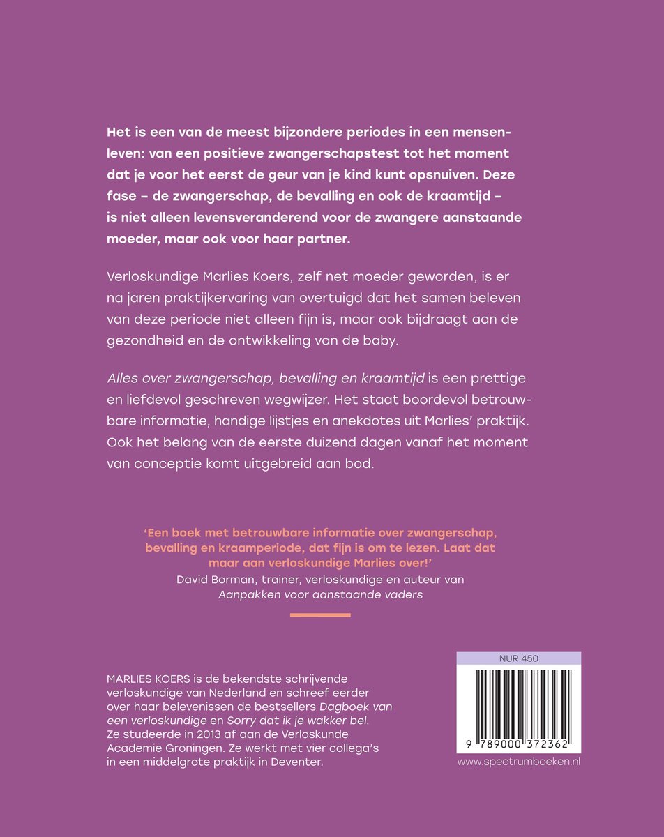 Alles over zwangerschap, bevalling en kraamtijd - back cover