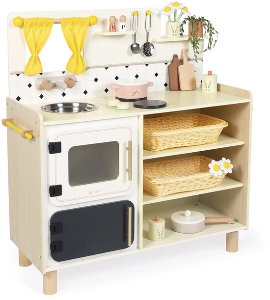 Janod Shiny Grandma - Grote luxe uitgeruste houten speelkeuken