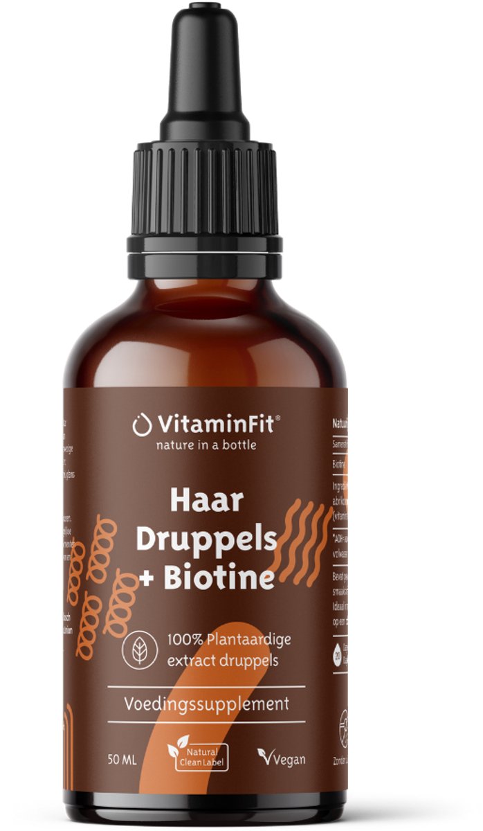 Goedkoopste VitaminFit Haar Biotine Druppels - 100 Natuurlijk & Plantaardig - Biologisch Actief - 50 ML - Vloeibaar