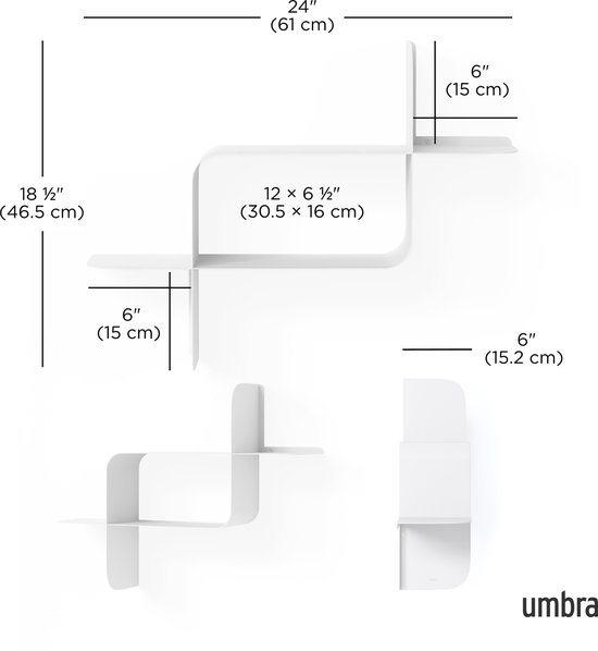 ÉTAGÈRE DE MONTAGE EN MÉTAL, 2PK, BLACK