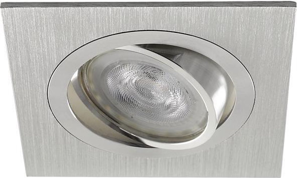 Warmglow inbouwspot Hakan -Vierkant Chrome -Philips Warm Glow -Dimbaar -3.7W -Philips LED