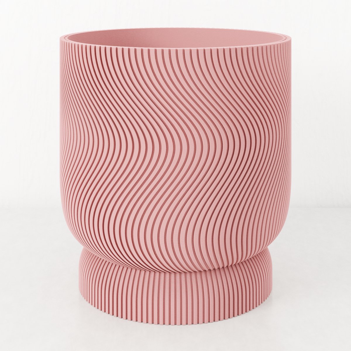 Fleuriek - Roze Bloempot voor binnen - Roze gestreepte plantenpot van bio plastic - Ø15 cm