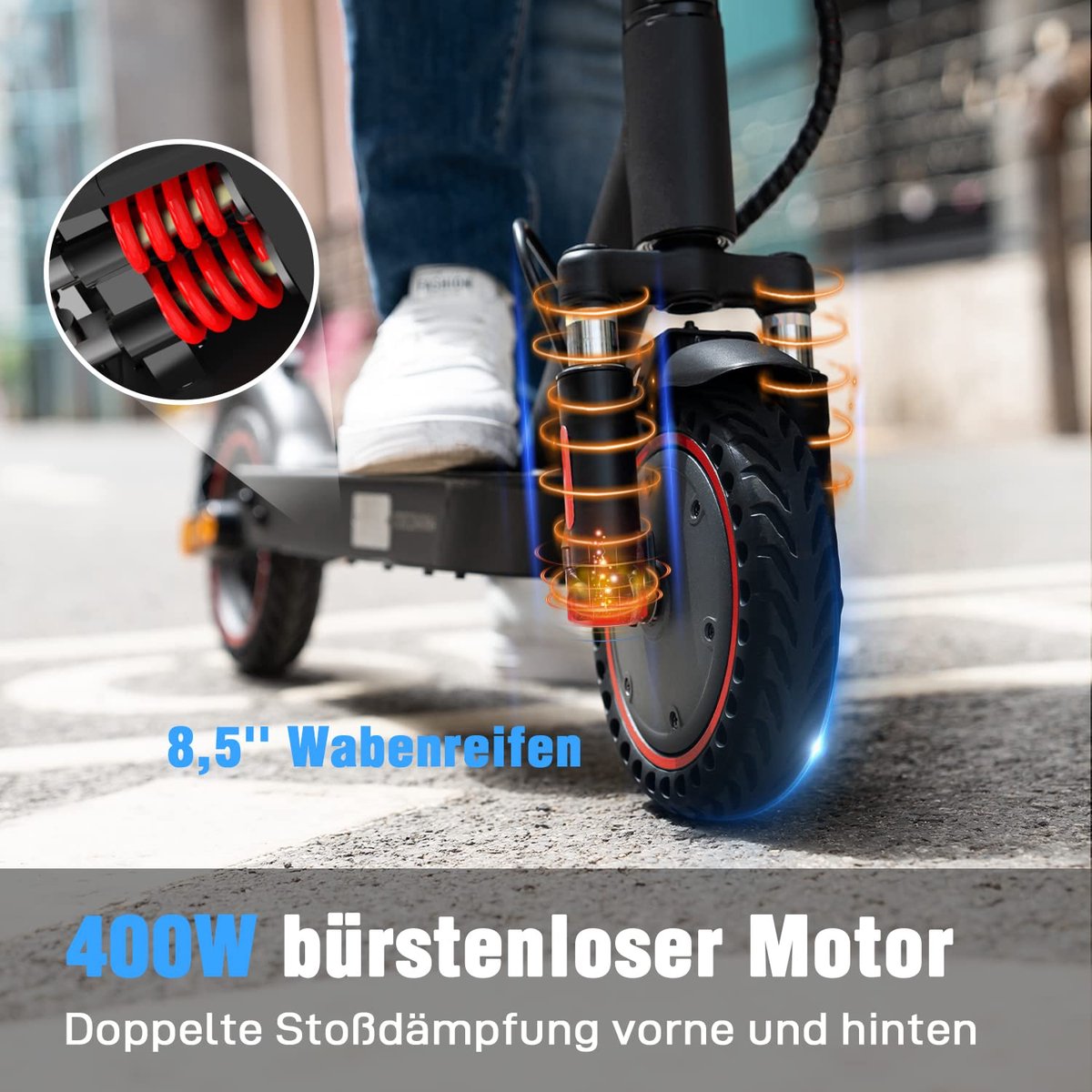 Evercross Tech EV85F Elektrische step - opvouwbaar - 25 km/u - voor volwassenen – foto 6