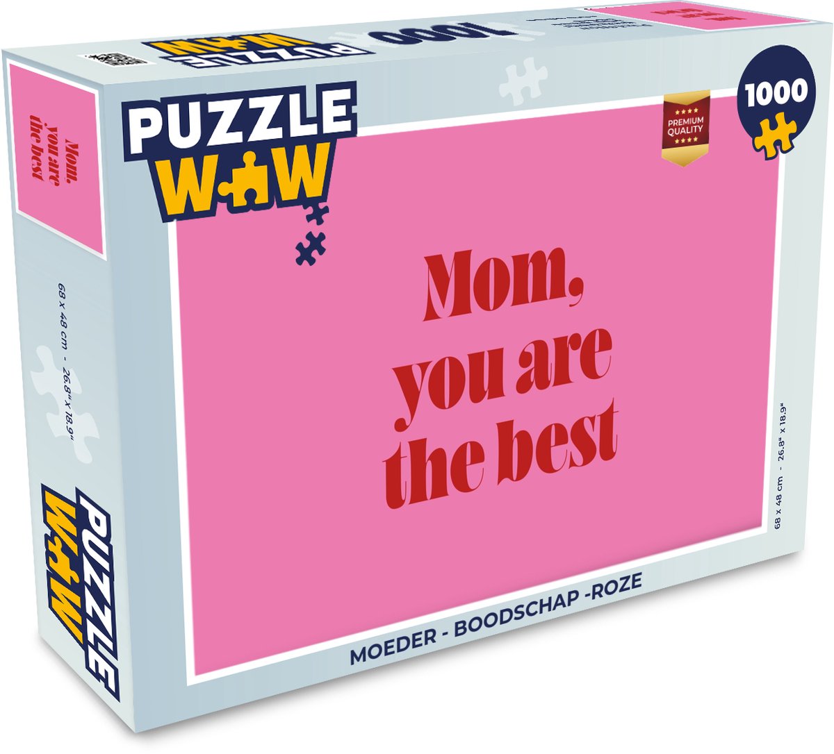 Puzzel Moeder - Boodschap -Roze - Legpuzzel - Puzzel 1000 stukjes volwassenen