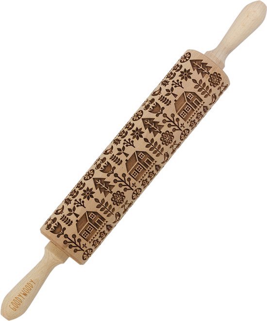 Folkroll Paisley deegroller 43 cm beukenhout | Oldenhof
