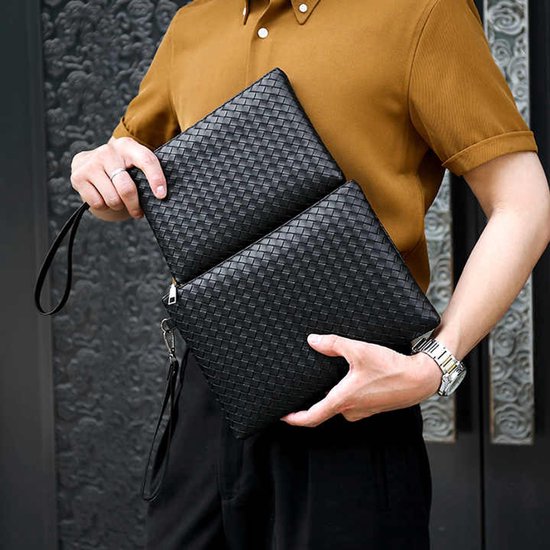 Sans citron - Pochette Business pour homme - Cuir synthétique - Classic - Compacte - Travail - Voyages - Soirée - 27 x 19 x 2 cm - Grande