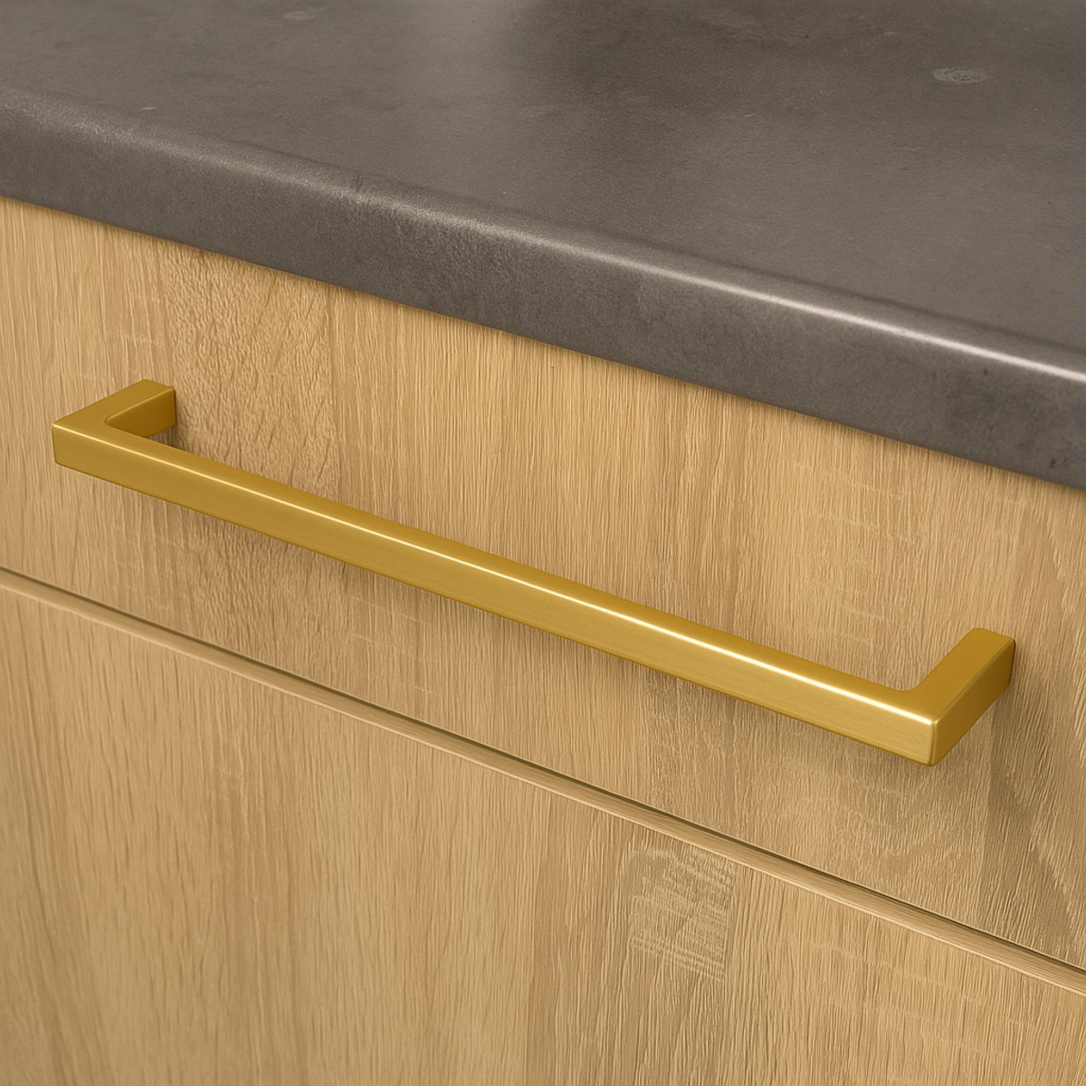 Handgreep - VNSTRA Amsterdam - Handgreep Goud - 224mm - Grote Gouden Handgreep - Moderne Design Greep - 224mm Keukengreep voor Kasten en Meubels