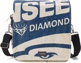 Used2b Messenger Diamamond - Schoudertas Upcycled - Cement - 25 x 30 cm - Beige