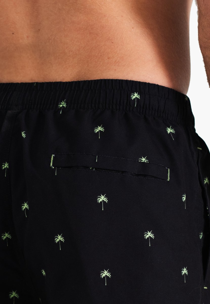 Happy Shorts Heren Zwemshort Palmbomen Zwart Print — afbeelding 6