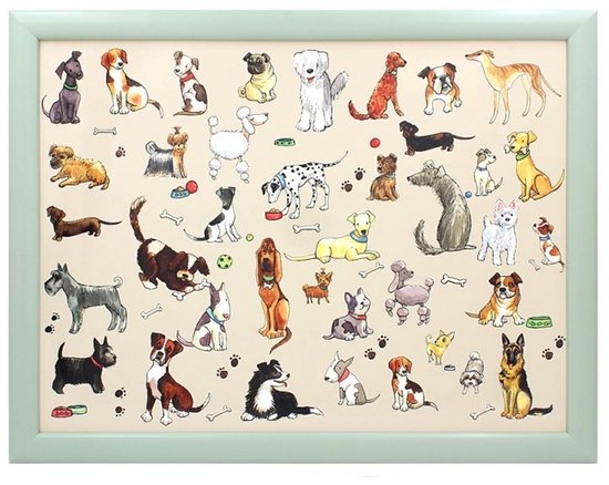Aidapt - Schootdienblad met kussen - Comfortabel design - Hondenprint