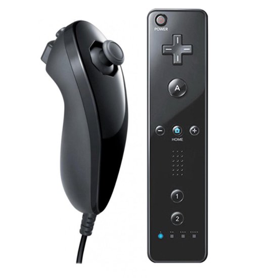 Controller & Nunchuk Geschikt voor Wii & Wii U met Motion Plus - Zwart | bol