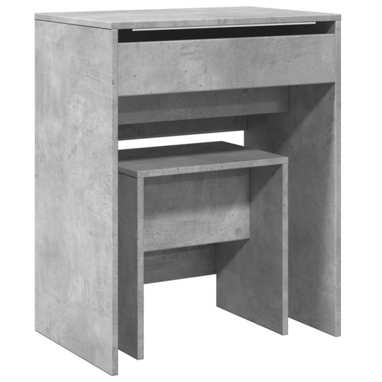 vidaXL Kaptafel met LED-verlichting - Beton grijs, 74,5 x 40 x 141 cm | Toiletten