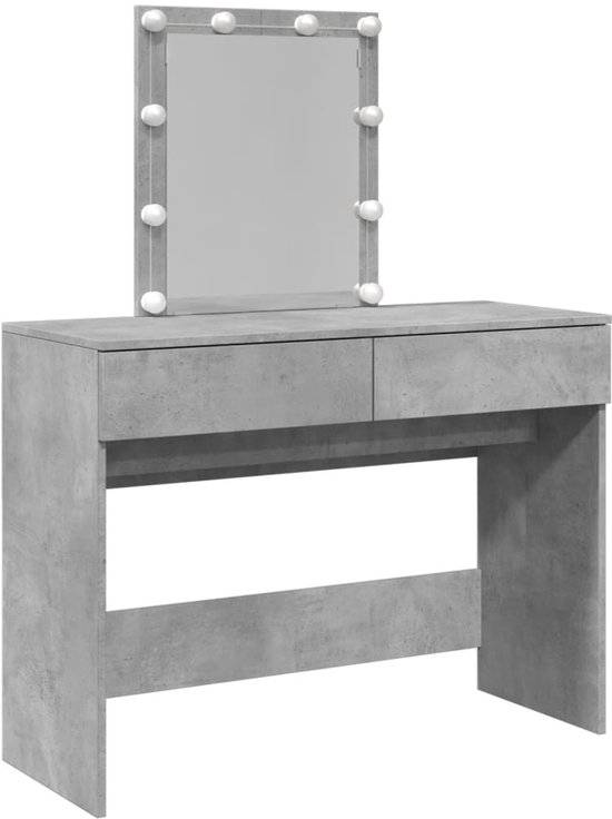 vidaXL 3-delige Kaptafelset bewerkt hout gerookt eikenkleurig, make-uptafel, kap tafel, make up tafel, make-up tafel, kaptafeltje, toilettafel