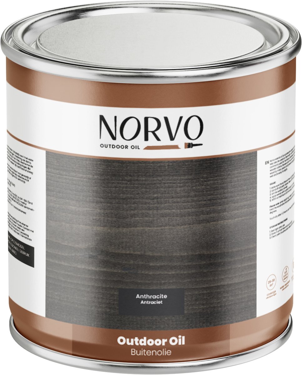 Wovar Norvo | Outdoor Oil Antraciet 3 liter | Per Stuk
