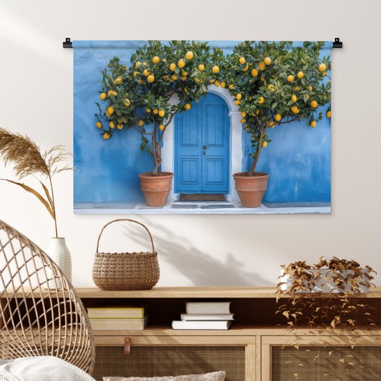 Tapisserie murale 90x60 cm - Citronniers - Jaune - Porte - Pots - Tapisserie - Tapisseries