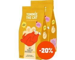 Tommie the Cat - 100% graanvrije kattenbrokken - bomvol verse eend met zalm - 65% vlees - kattenvoer droogvoer - 2 zakken - 4kg