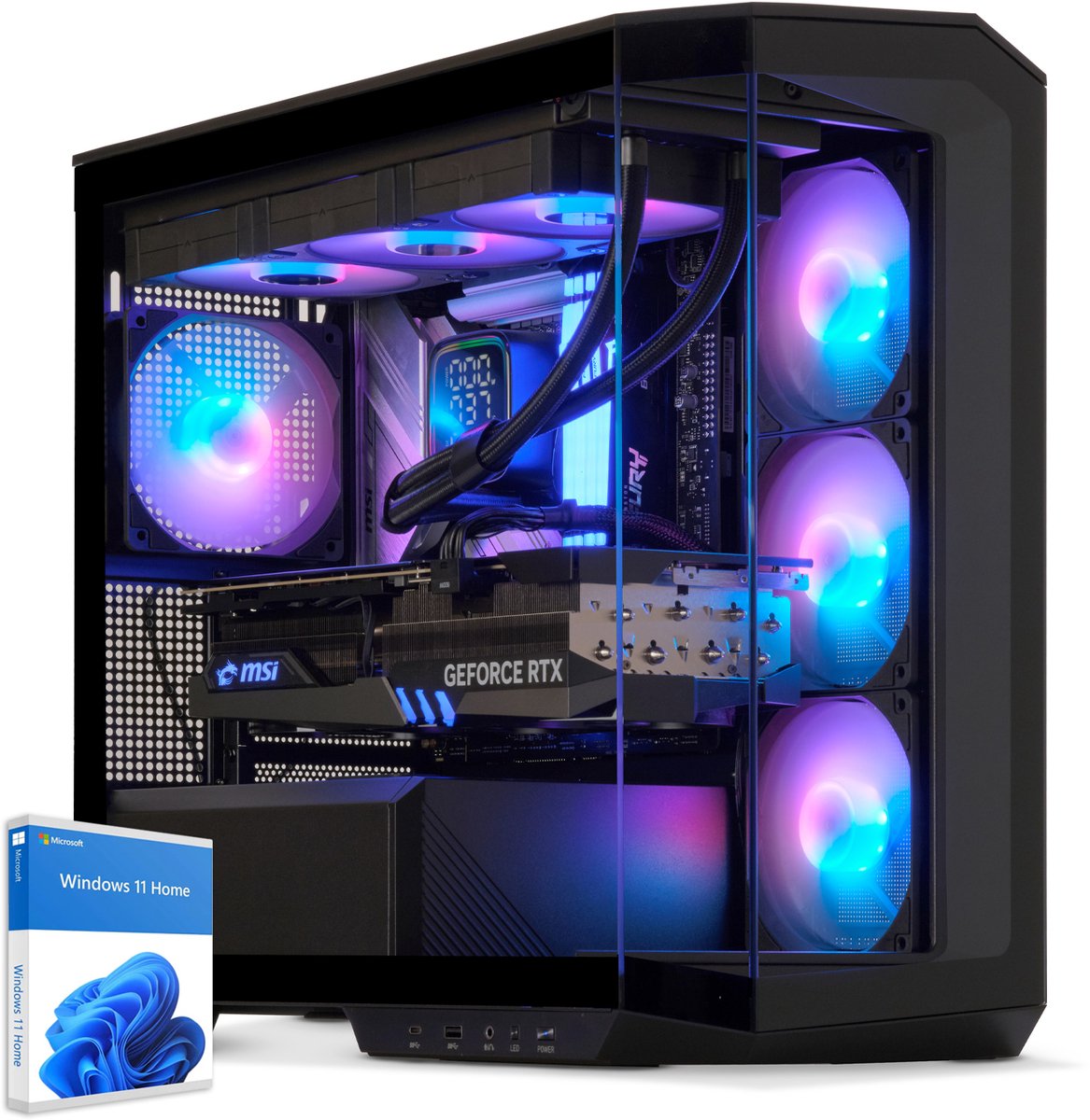Sedatech Pro Gaming PC Waterkoeling Large Vision • Intel i5-12600KF 10x 3.7GHz • Geforce RTX5070Ti • 32Gb DDR5 • 2Tb SSD M.2 • WiFi • Bluetooth, USB C • Windows 11 • Desktop computer