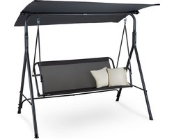 Outtec® Schommelbank - 3 Persoons - met 2 Kussens - tot 220 kg - 173 x 113 x 149 cm - Verstelbaar Zonnedak - UV-bescherming - voor Tuin, Buiten - Tuinmeubelen