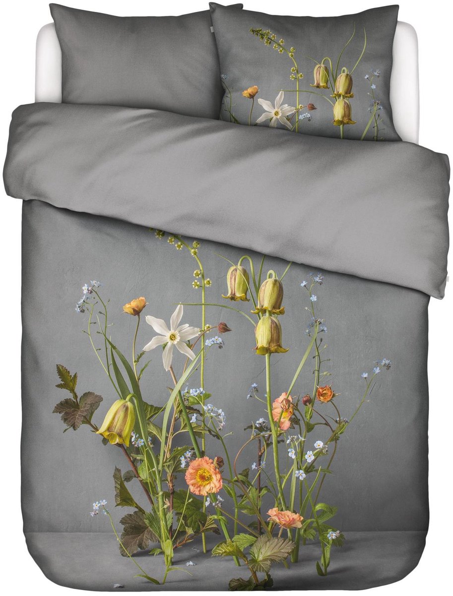 Essenza Ficaria Dekbedovertrek Grijs - Lits-Jumeaux - 240x200/220 cm
