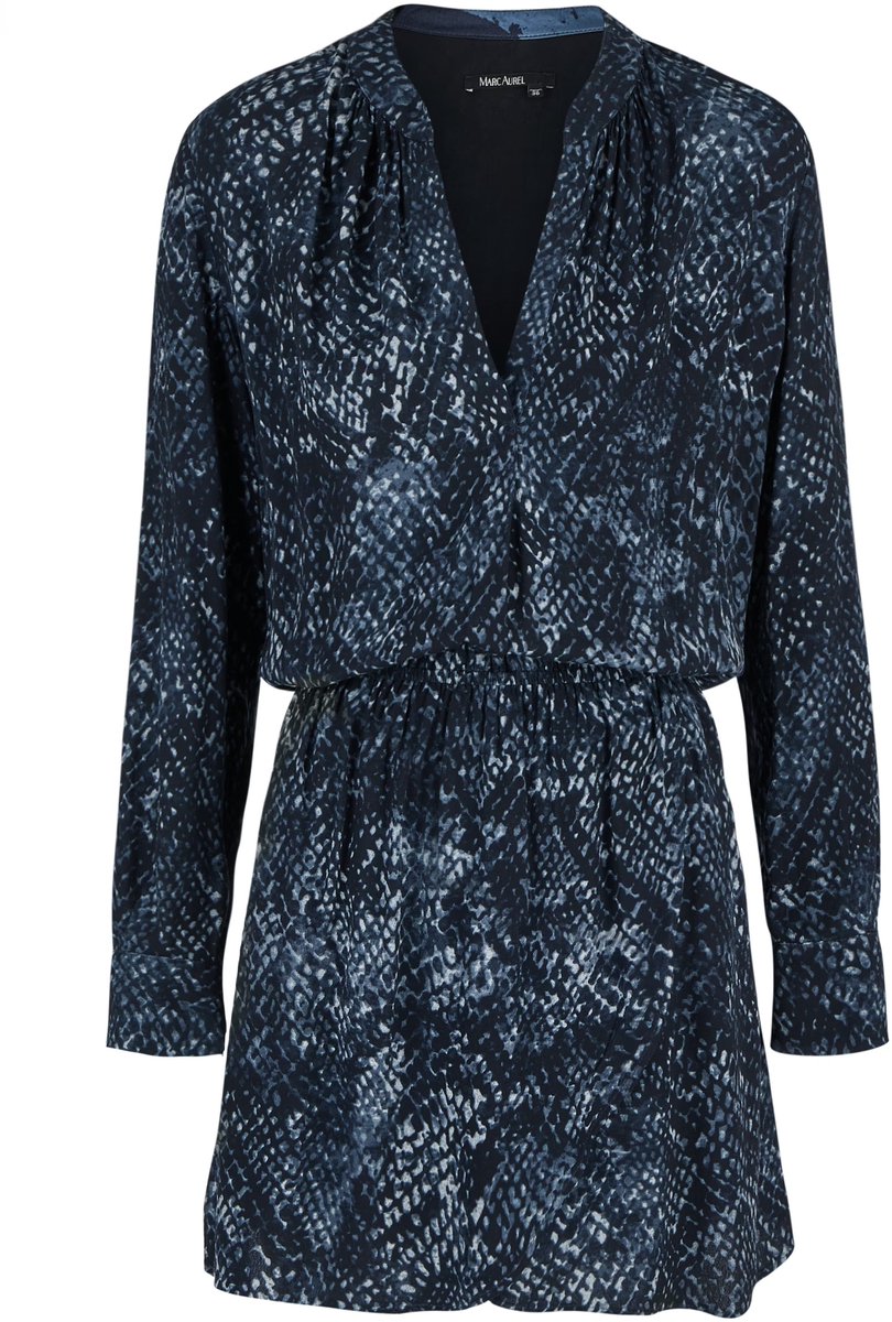 Marc Aurel • korte jurk blauw motief • maat 36