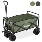 Bol.com Novitaa Bolderkar Opvouwbaar - Sterk Frame - Dikkere Wielen met Rem - 150KG Draagkracht - 100L Inhoud - Wasbaar Polyeste... aanbieding