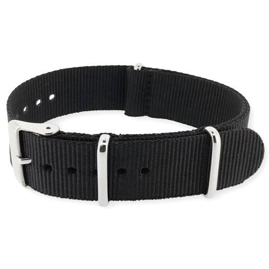 Bracelet de montre NATO en nylon militaire G10 - Original NATOS.com® - Zwart 22 mm