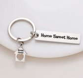 Home Sweet Home - Sleutelhanger - Gelukshanger - Hangertje - Keychain - Plaatje Met Huisje - Thuis - Huis