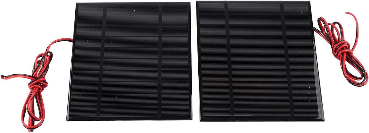 2 Stuks Zonnepaneel Celvoedingsmodule DC5V 500mA met 100 Cm Kabel - Sneeuw- en Windbestendig voor Zonne-gazon Landschapsverlichting, Mobiele Telefoonoplader Zaklamp