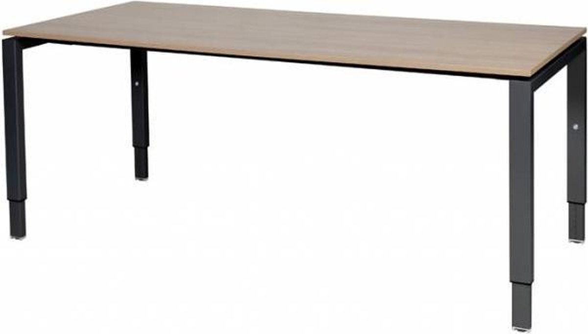 Verstelbaar Bureau - Domino 180x90 Havana Kersen - zwart frame