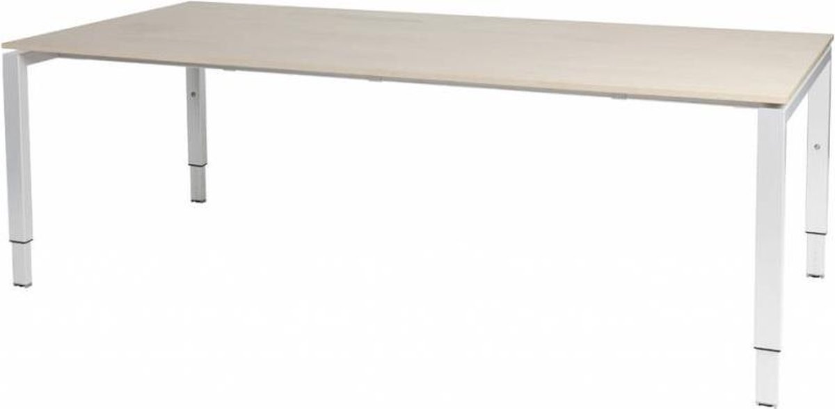 Vergadertafel Domino - 200x100 Eiken - wit frame