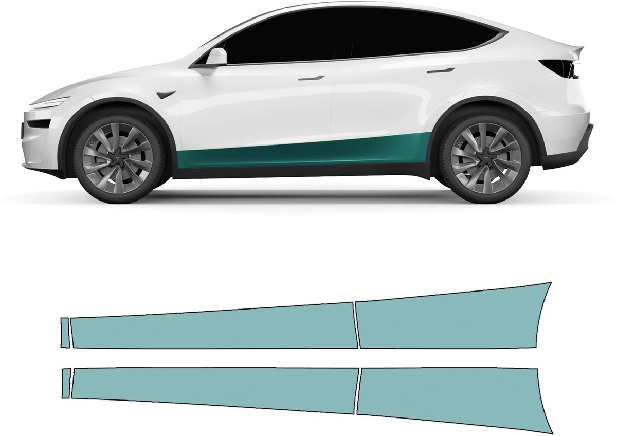 Tesla Model Y PPF Juniper Sidekit 2025+ – Zelfklevende beschermfolie - Exterieur Accessoires