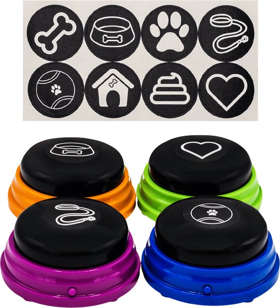 Vulpes Goods® Pets - PRO Praatknop voor Honden - Dogbuttons - Laat uw Huisdier spreken - Hondenspeelgoed - Honden training - Incl. Trainingsstickers