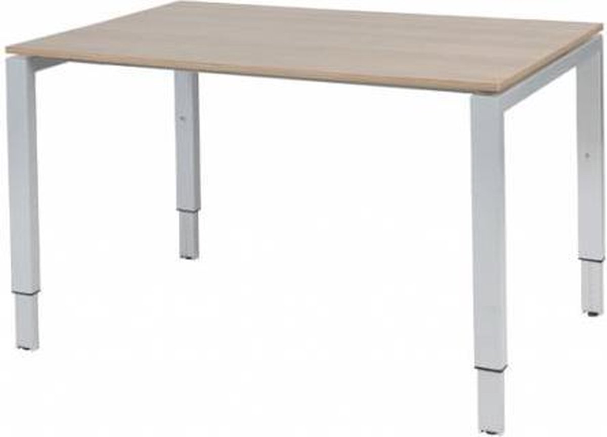 Schaffenburg Verstelbaar Bureau - Domino 120x80 Havana Kersen - alu frame Aluminium (RAL9006)/Havanna