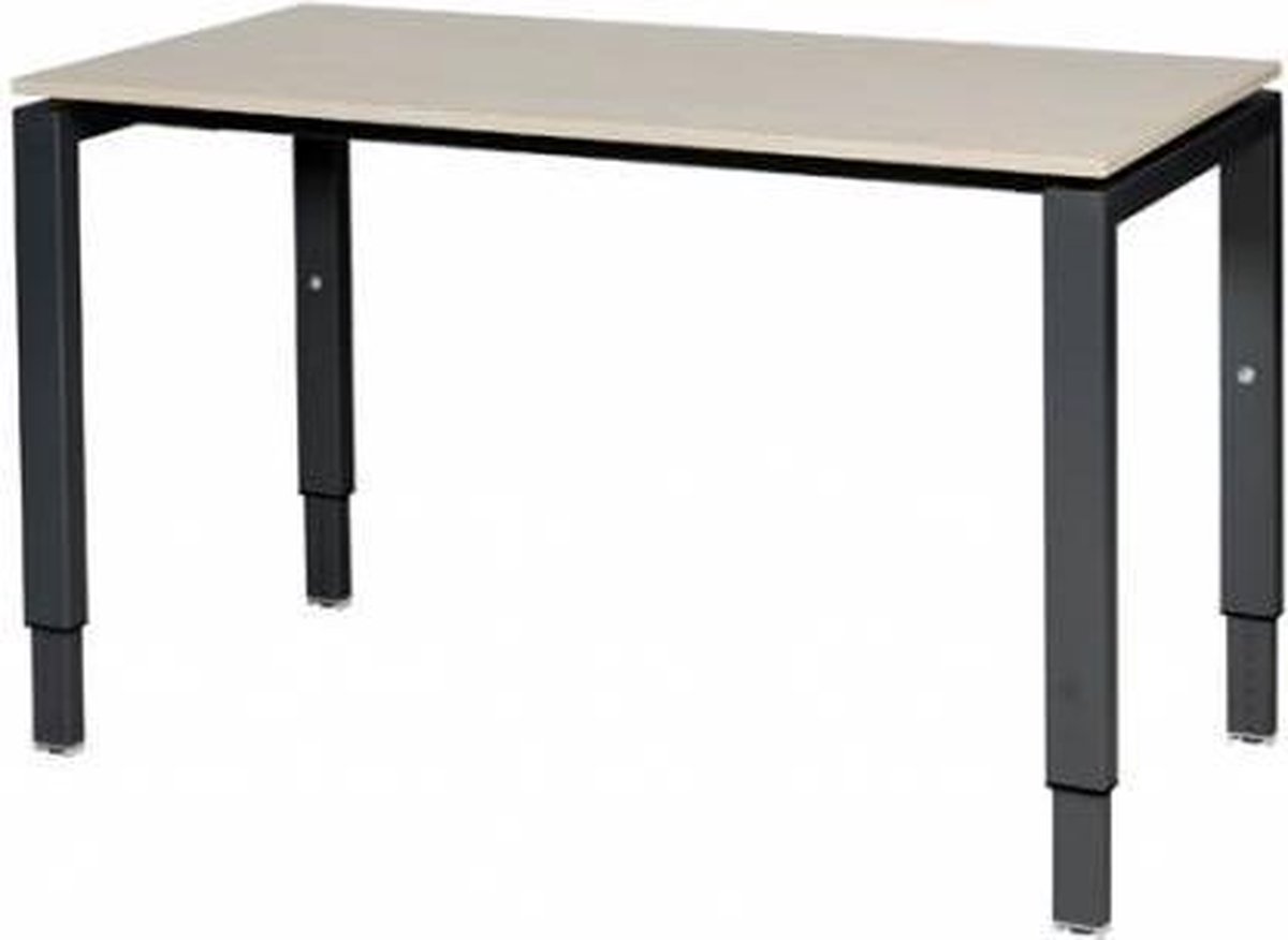 Verstelbaar Bureau - Domino 120x60 Eiken - zwart frame