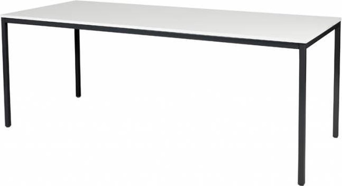 Bureautafel - Domino Basic 200x80 grijs - zwart frame