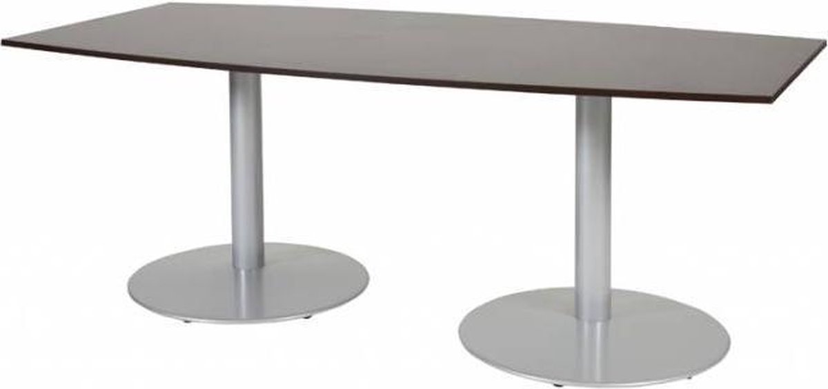 Schaffenburg Vergadertafel - Linesto 200x100 tonv. logan - alu frame Aluminium (RAL9006)/Logan eiken