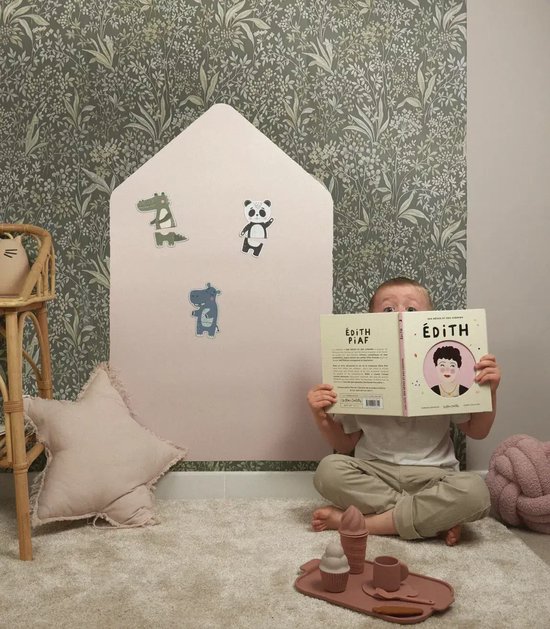 FERFLEX - Tableau magnétique maison - Rose-Beige - tableau magnétique noir - autocollant magnétique - tableau magnétique pour enfants - tableau magnétique chambre enfant - Trend - tableau magnétique speelgoed - tableau mémo