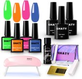 SHATY® BIAB Starter Pakket – Zomerse Kleuren Builder Gel & Gelnagellak Set – Inclusief 36W UV/LED Nagellamp, Nail Cleanser, Builder in a Bottle & Instructievideo