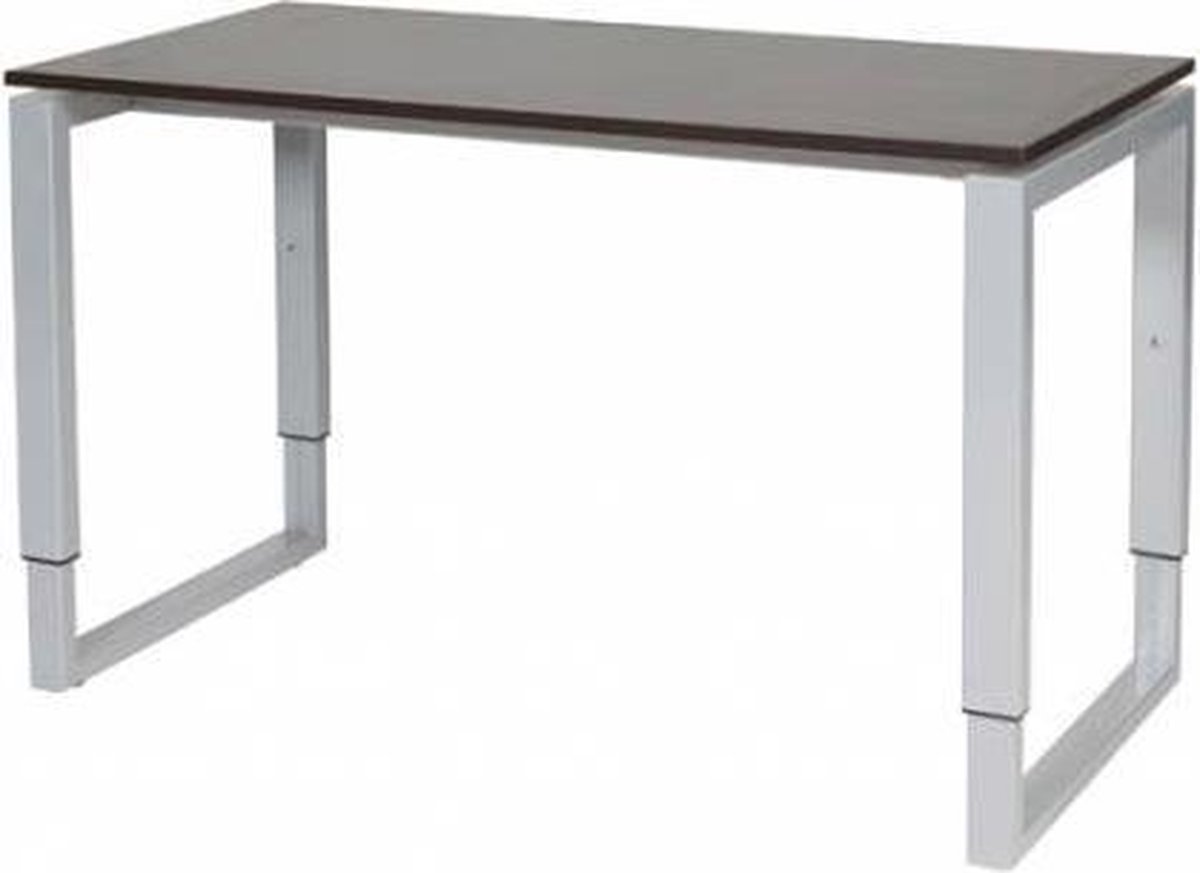 Schaffenburg Verstelbaar Bureau - Domino Plus 120x60 logan - alu frame Aluminium (RAL9006)/Logan eiken
